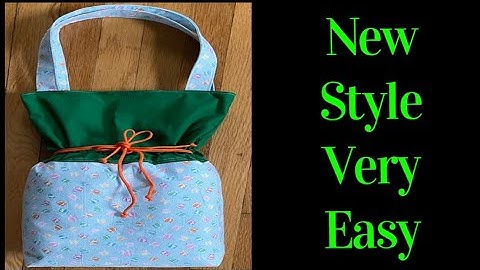 How To Make 2 Tone Drawstring Bag With Handles / Easy Gift Bag Sewing Tutorial @The Twins Day
