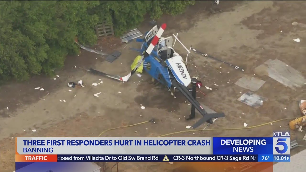 Helicopter carrying fire personnel crashes in backyard near Banning