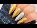 Gold Croc Nails  A Easier Way Using Chrome Inks