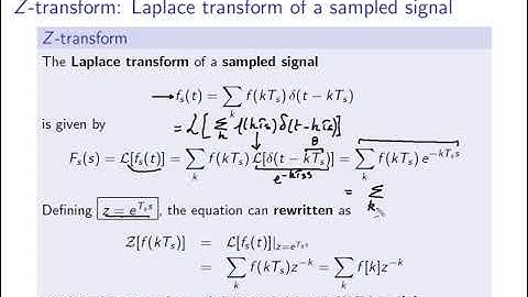 Signals and systems: video 8a z transform