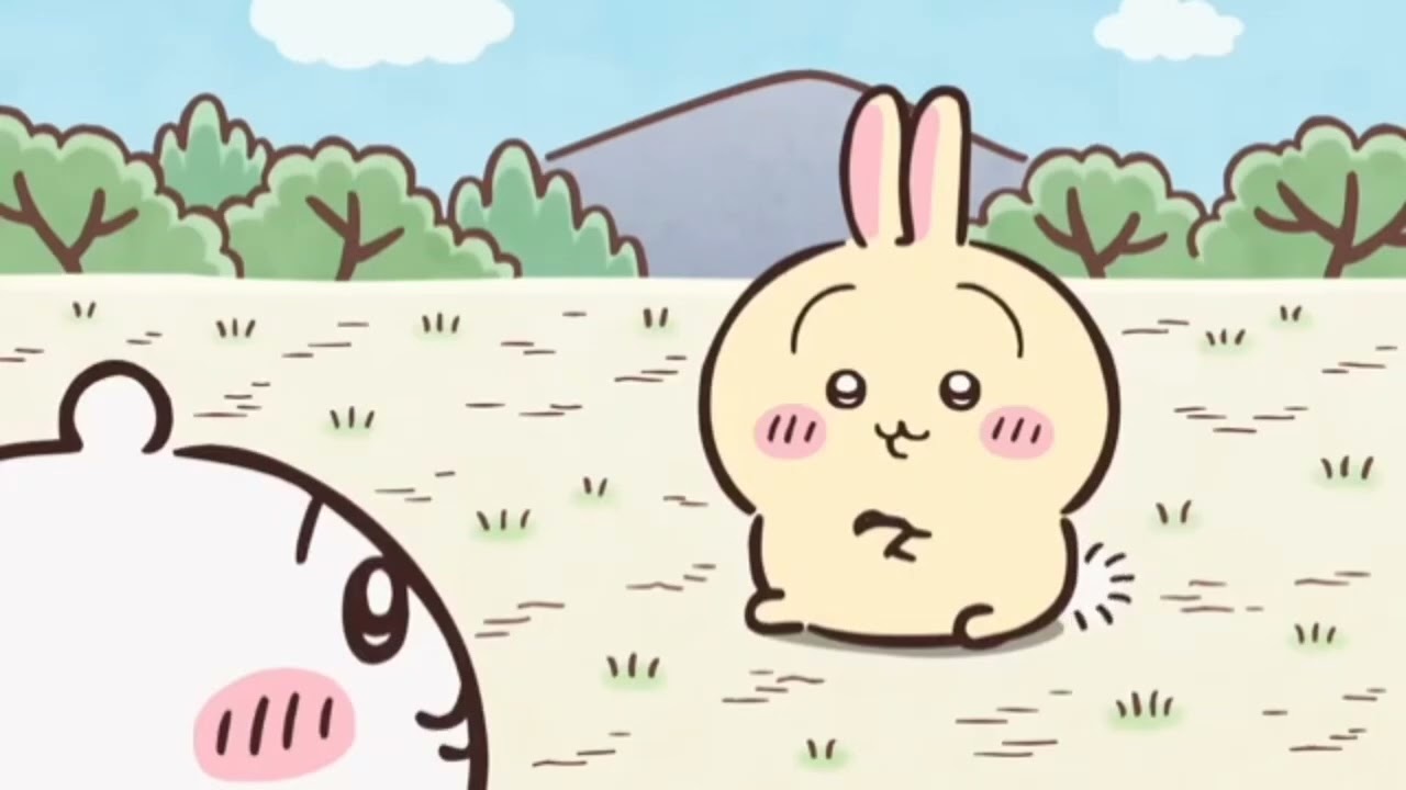ちいかわ］ハチワレの尻尾の動きを真似するうさぎ 1分耐久 - YouTube