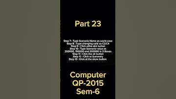TyBcom Computer sem 6 2015 QP part 23 #tybcom #computer #visualbasic #informationtechnology #excel