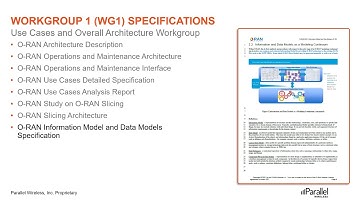 O-RAN Workgroup1: Task Groups and Deliverables