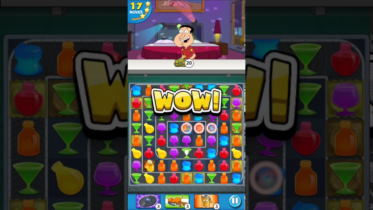 Family Guy - Another Freakin' Mobile Game : Level 45 - 3 stars! No Boosters!