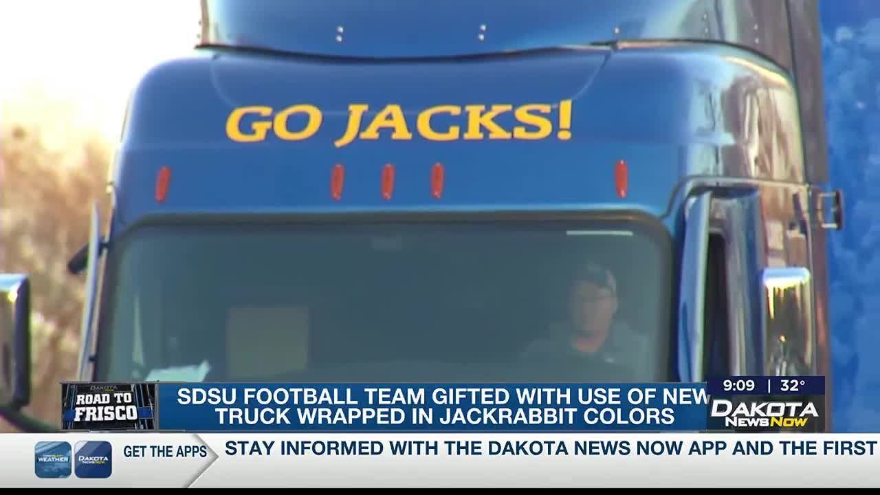 Road to Frisco SDSU football team gifted with use of new truck wrapped
