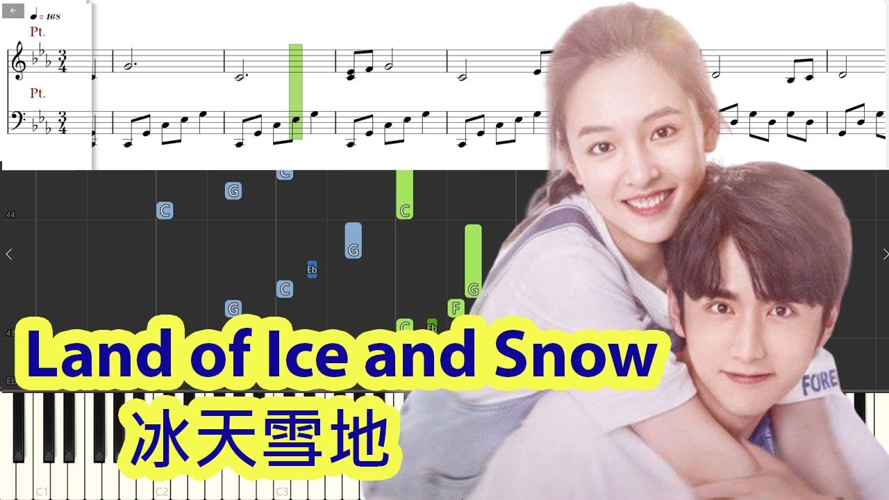 Piano Tutorial Land of Ice and Snow   Skate Into Love OST   He Xuanlin  