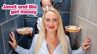 Janet and Bia get messy