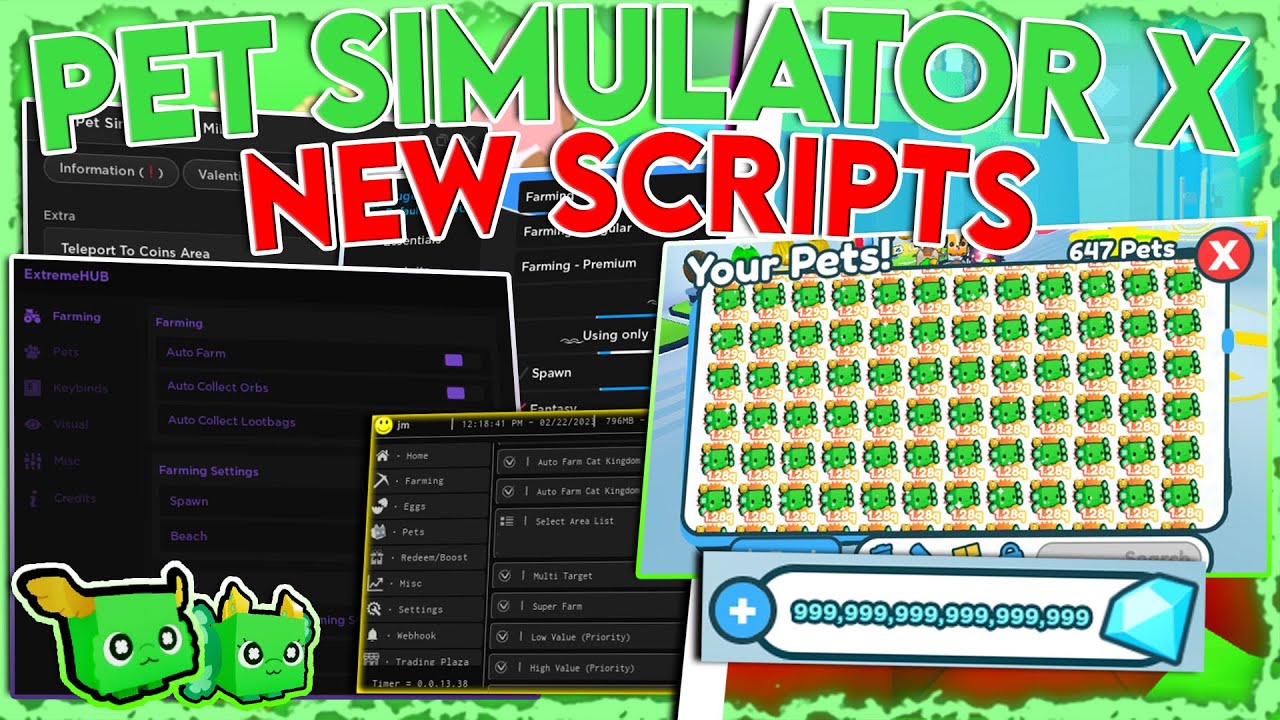[🍀ST.PATTY] Pet Simulator X Script GUI / Hack CLOVER FARM, DUPE PETS INF GEMS *PASTEBIN