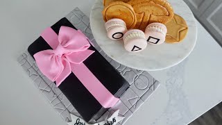 Making a Squid Game Coffin Cake, Dalgona and Decorating Macarons for My Husband's 30th Birthday 4K screenshot 5