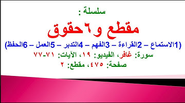 مقطع و6 حقوق (سورة غافر الفيديو 19 الآيات: 71-77) (في المصحف صفحة 475 مقطع 2) محمد ماضي