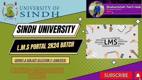 How To Do Course & Subject Selection On Sindh University LMS ✅#uos #sindhuniversity #newupdates