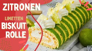 Schnell Lecker Zitronen Biskuitrolle Mit Erprobtem Rezept Für Den Sommer - Sommerkuchen