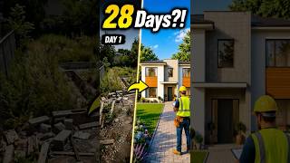 Insane House Build Speedrun (28 Days)⚡#construction #shorts #fyp #explore #trending #viral #interior