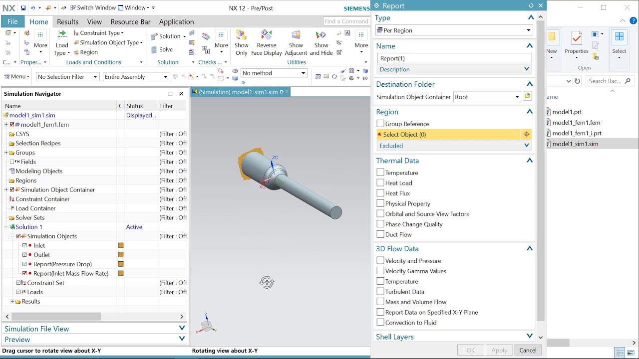 Simcenter3D Flow Simulation - How to report Pressure Drop and Mass Flow ...