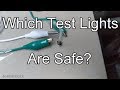 Which test lights are computer safe? Measurements and fried electronics reveal the answer!