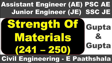 Strength of materials / SOM (241 to 250) - Gupta and gupta | sscje civil engineering | civil mcq que