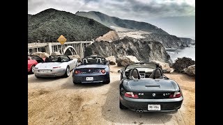 BMW Z1, Z3, Z4 and ALPINA Z8 Caravan on Pacific Coast Highway Road