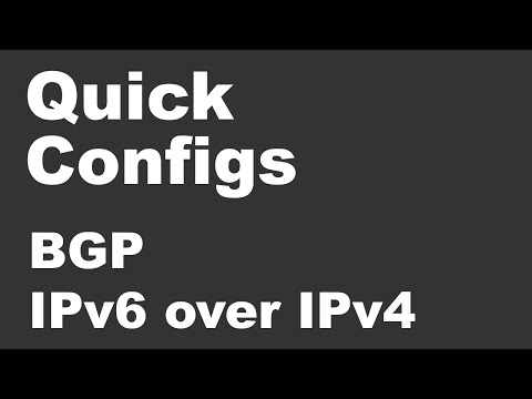 Quick Configs - BGP IPv6 over IPv4 Peers (next-hop, route-map)