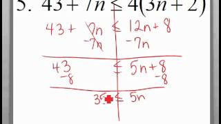 alg 3 5 v2 Solve inequalities with variables on both sides