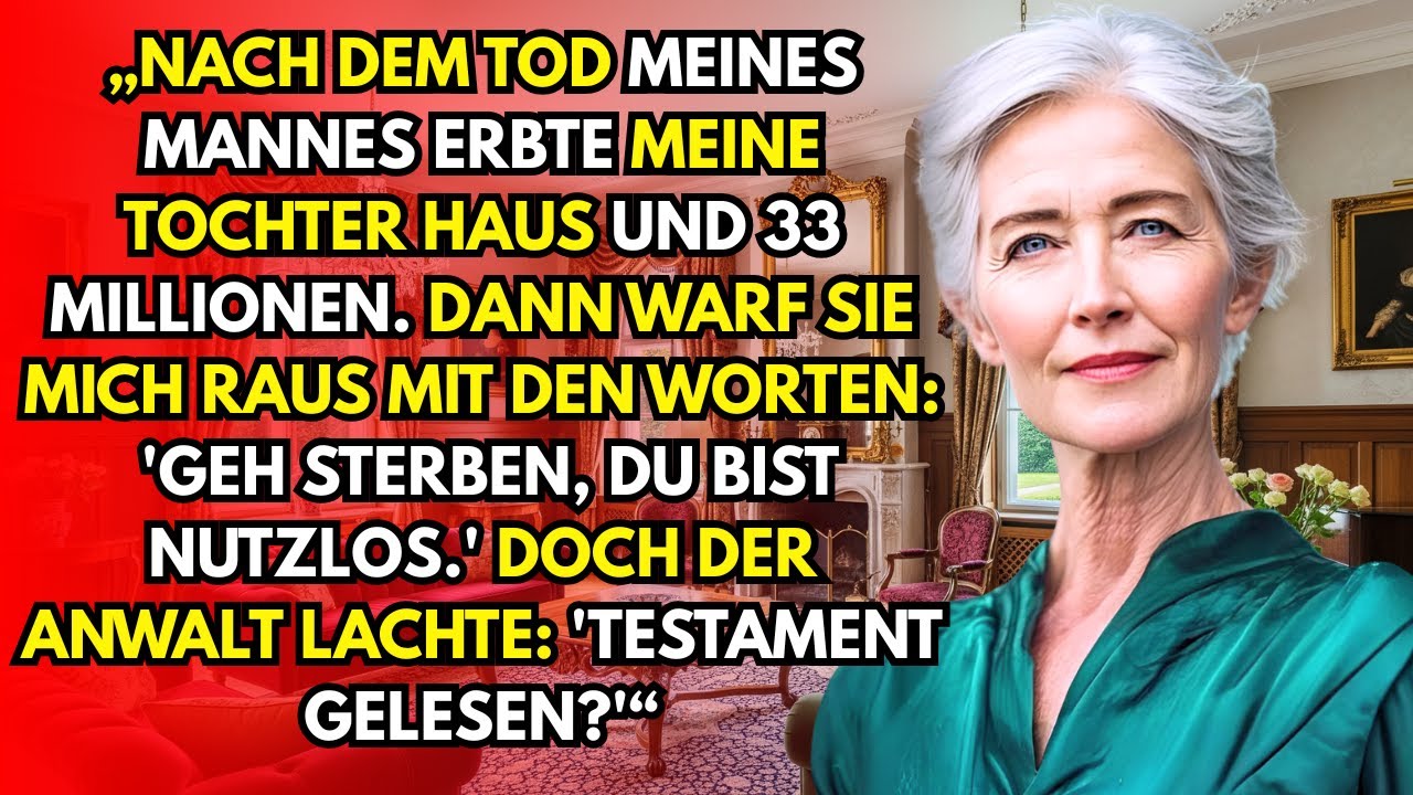 „Such dir einen anderen Ort zum Sterben. Du bist jetzt nutzlos.“ Meine eigene Tochter sagte das zu mir, nur Wochen nachdem mein Mann gestorben war. Sie hatte das Haus an sich gerissen, mir 200...