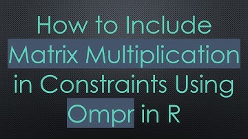 How to Include Matrix Multiplication in Constraints Using Ompr in R
