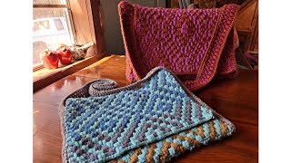 How to turn any Mosaic Crochet design into a Messenger bag (working flat)