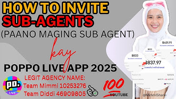 HOW TO INVITE SUB-AGENTS 2025 l POPPO LIVE APP l Mimmi Shane #youtube #poppoliveapp #earncash 