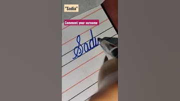"Sadia" name in cursive handwriting #shorts #names #calligraphy #cursivewriting #cursive #art #learn