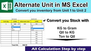 MS Excel Alternate Unit Convert Ton to Qtl or any Other screenshot 2
