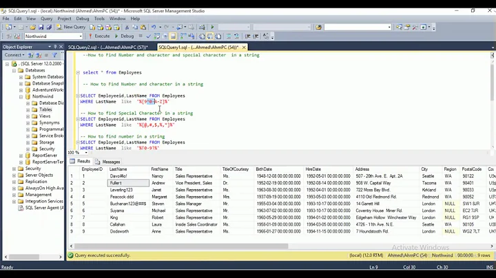 Find Special Character in a string using Sql