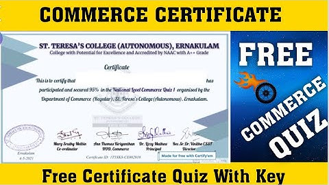 National Certificate Quiz l Commerce Certificate Quiz Free l E Certificate Quiz Free l OnlineQuiz
