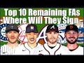 MLB Free Agency Top 10 Remaining FA's & Where Will They Sign...Freeman, Story, Bryant, Correa & More