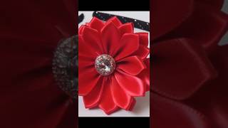 🌺 Easy Ribbon flower #ribbonflower #diyhairband  #diyheadband #diyribbonflower
