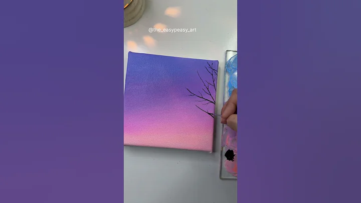 Sunset landscape painting/ Acrylic painting tutorial for beginners thumbnail