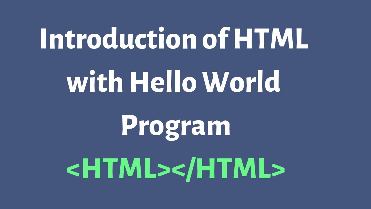 How to create first program in HTML - YouTube