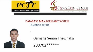 Java institute|DBMS | Question set 04
