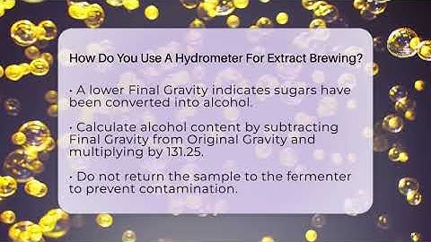 How Do You Use A Hydrometer For Extract Brewing? - The Pint Guy