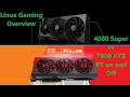 7900 xtx vs 4080 super in linux  4k  1440p  amd open source vs nvidia driver  rt on vs off