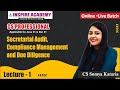 Secretarial audit, Compliance managment and Due diligence lecture 1 by CS Somya Kataria