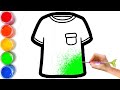 Bolalar uchun Futbolka rasm chizish/Drawing T-shirt for kids by step/Рисование Футболка для детей