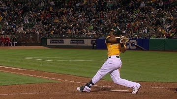 LAA@OAK: Cespedes crushes a three-run homer to left