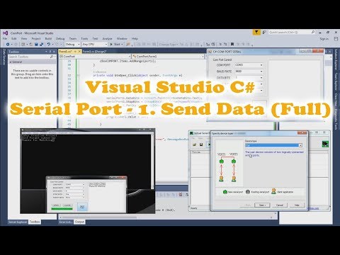 Visual Studio C# Serial Communication (Serial Port) tutorial 1.Send Data (1/13)