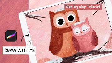 Draw with me! Owls illustration - Procreate tutorial