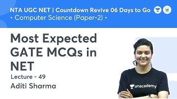 Most Expected GATE MCQs in NET | Computer Science | NTA UGC NET JRF 2021 | by Aditi Sharma