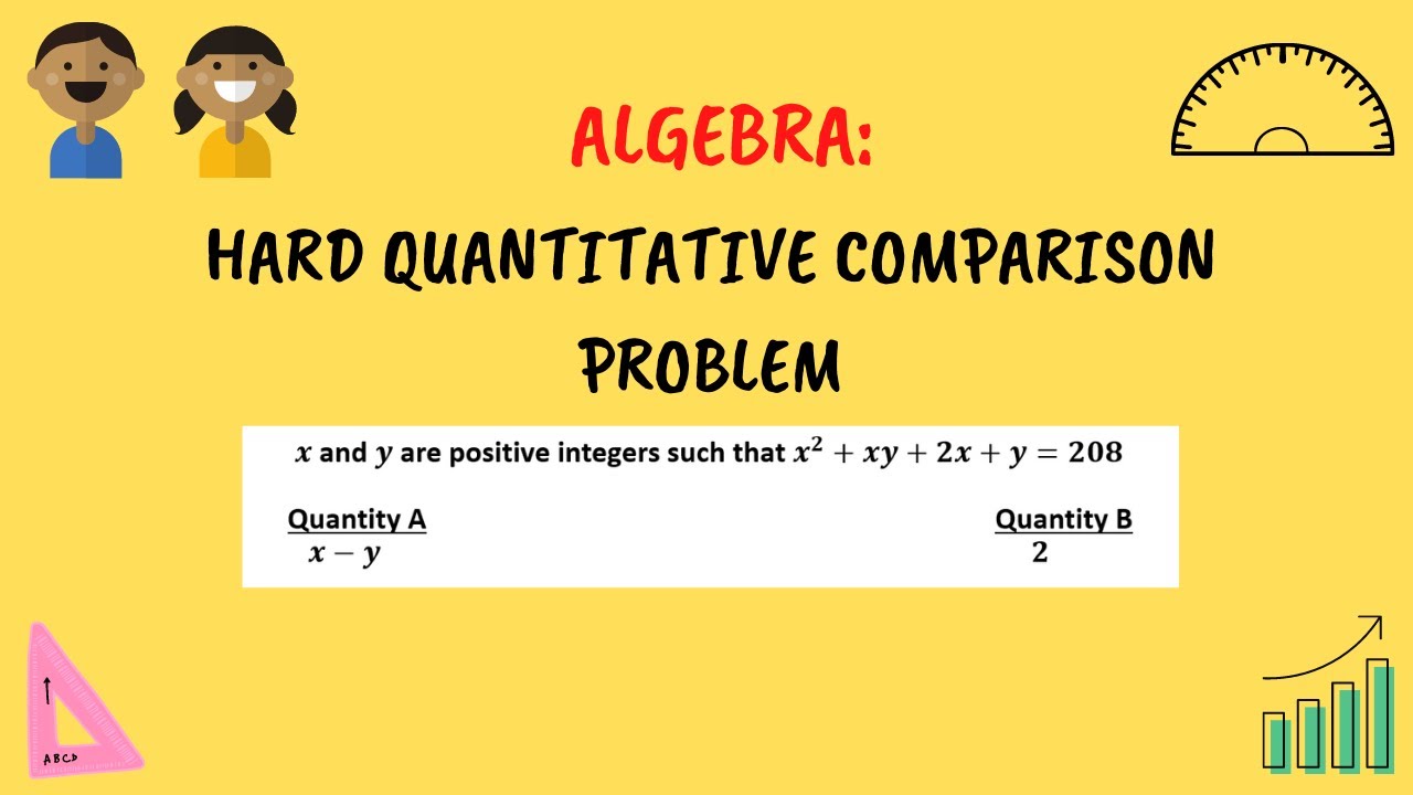 Algebra: A Hard Quantitative Comparison Problem : GRE, GMAT, CAT, ACT ...
