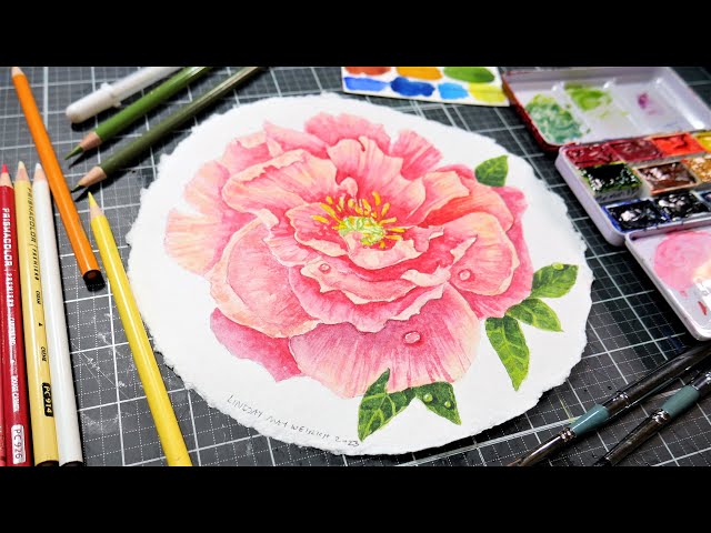 Buy Handmade watercolor painting/ Flower/ 16√ó23 inch Handmade