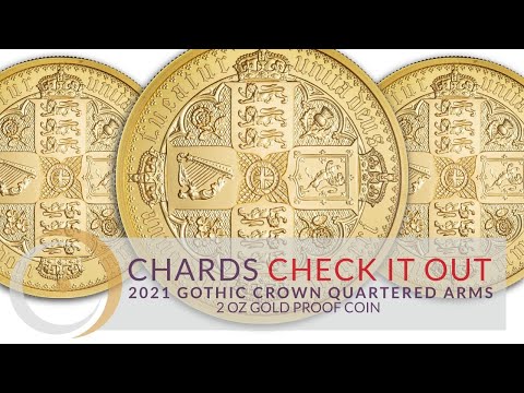 2021 Gothic Crown Quartered Arms 2 Oz Gold Proof Coin