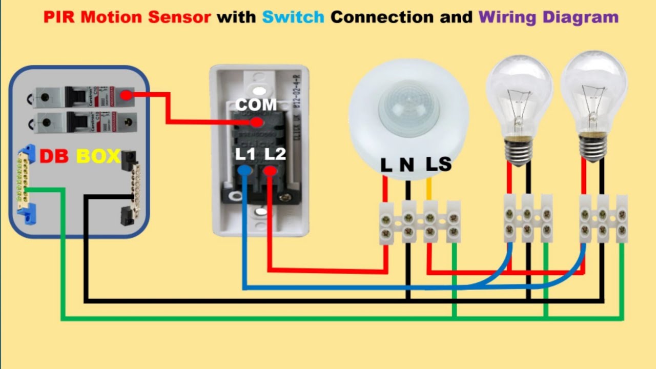 Pir Motion sensor Light Switch for House / 2WAY Switch connection and