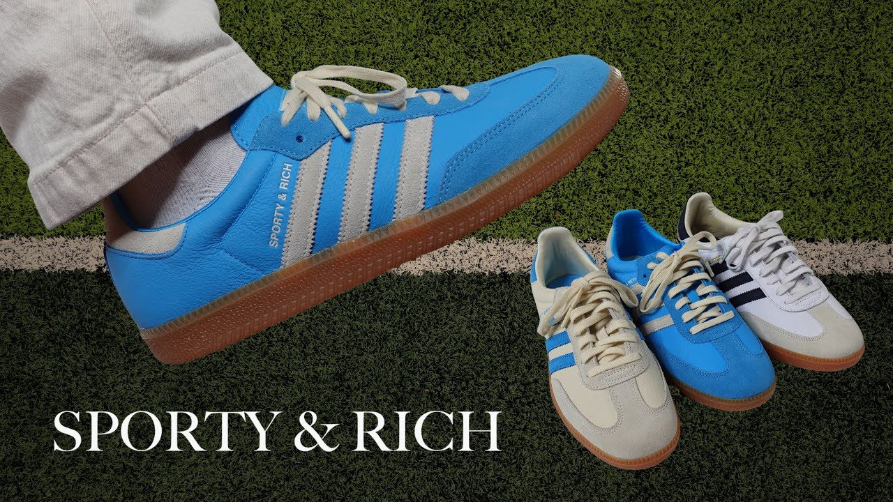 Sporty and Rich x Adidas Samba Rush Blue Review #Shorts - YouTube