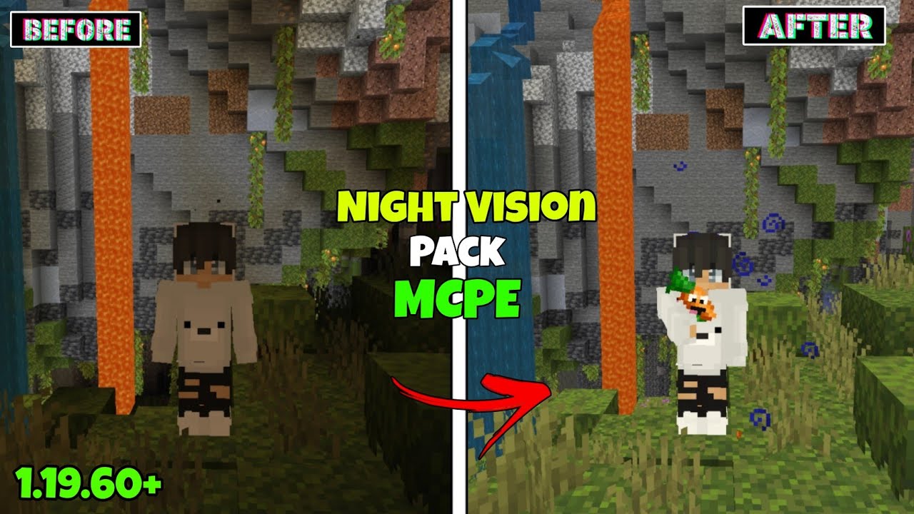 Night Vision Texture Pack For Mcpe 1.19! YouTube